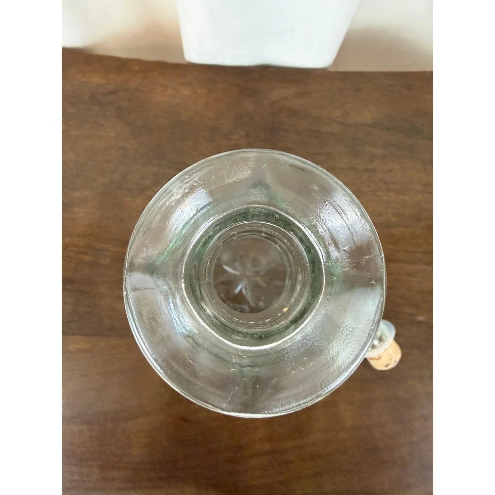VTG Clear Glass MCM Atomic Starburst‎ Decanter/Bottle with Stopper 10.5